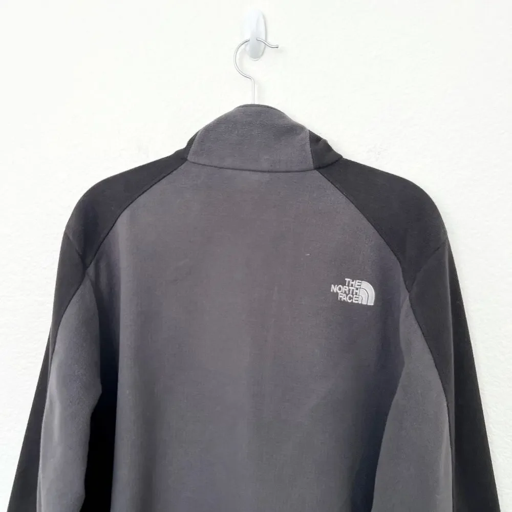 [The North Face] Gray Black Full Zip Apex Fleece Softshell Jacket Size Medium M